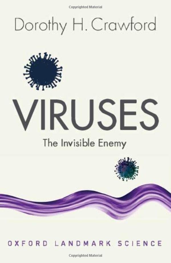Book cover: "Viruses: The Invisible Enemy" with virus illustrations.