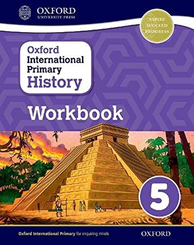 History workbook cover with Mayan pyramid illustration and large number 5.