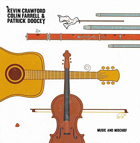 CD cover with guitar, violin, flutes, and decorative bird illustration.