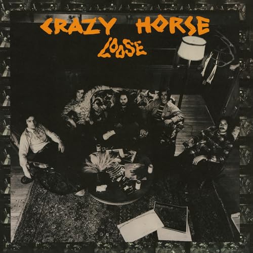 Album cover for Crazy Horse Loose featuring four men sitting in a dimly lit room.