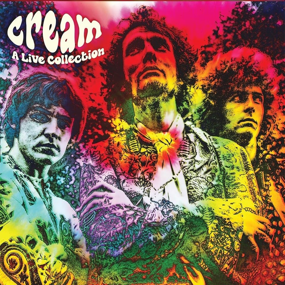 Cream album cover featuring three musicians in a psychedelic, colorful portrait.