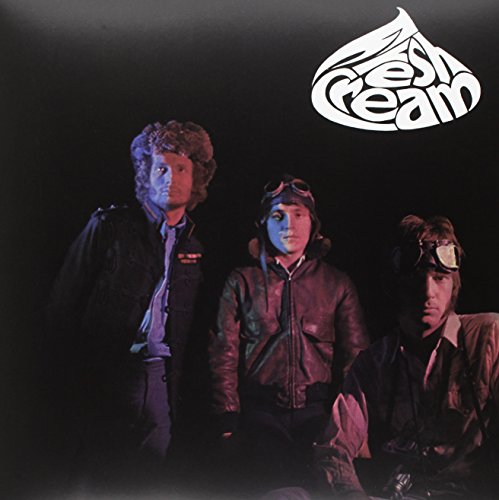 Album cover for Cream’s “Fresh Cream” featuring three men in dark clothing.