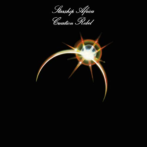 Black album cover with a bright, starburst-like graphic and white text.