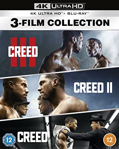 Creed 1-3 film collection 4K Ultra HD and Blu-ray box set cover art.