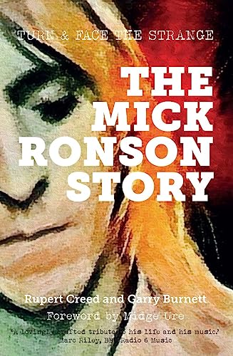 Book cover: "The Mick Ronson Story" with a painted portrait.