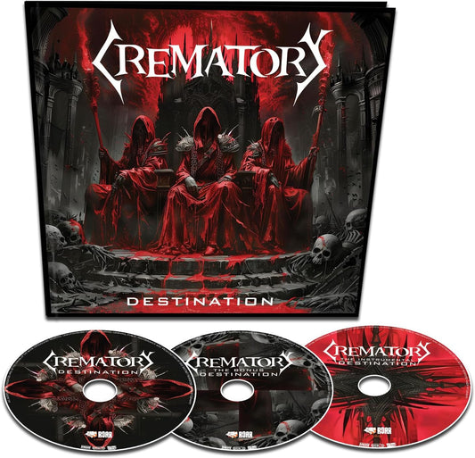 Crematory "Destination" 3CD earbook with gothic imagery and skulls.
