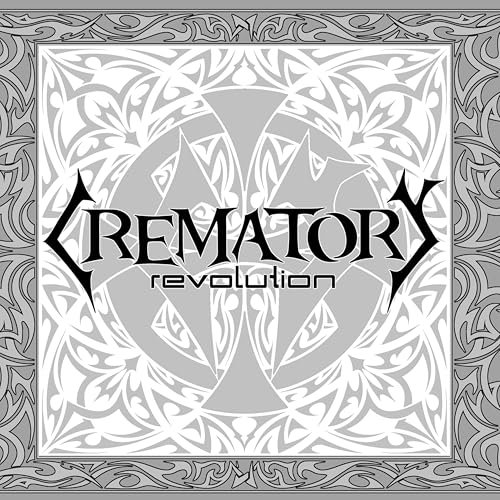 Crematory “Revolution” CD cover: ornate gray design with band name and title.