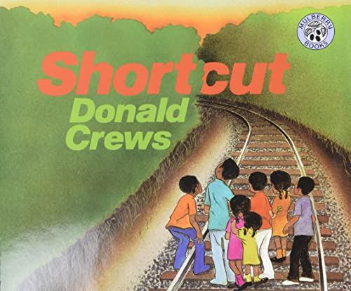 Book cover: "Shortcut" by Donald Crews, children on railroad tracks.