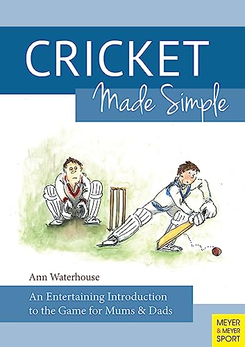Book cover for Cricket Made Simple featuring an illustration of two cricket players.