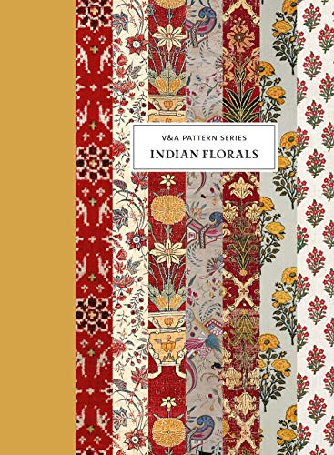 Book cover displaying repeating floral patterns in red, gold, and white.
