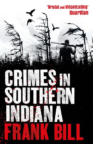 Book cover: "Crimes in Southern Indiana" with a silhouetted figure and birds.