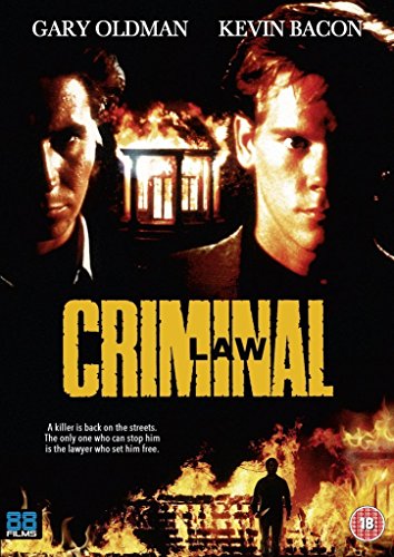 DVD cover for "Criminal Law" featuring Gary Oldman and Kevin Bacon.
