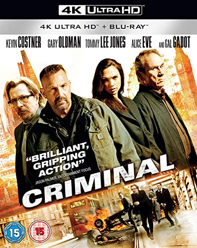 Criminal" movie cover featuring Kevin Costner, Gary Oldman, and other actors.