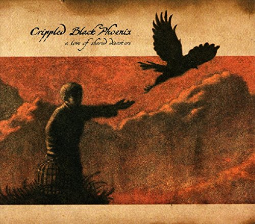 A man releases a bird from a cage, with shadowy hands and a skull nearby.