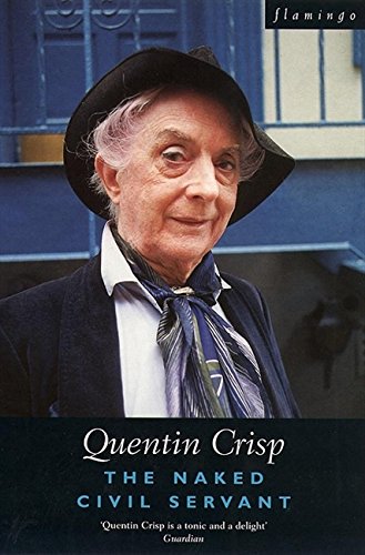 Book cover featuring portrait of Quentin Crisp in hat and suit.