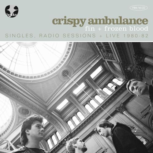 CD cover for Crispy Ambulance’s “Fin + Frozen Blood” with building image.