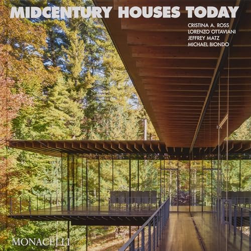 Book cover featuring a modern, glass-walled house surrounded by autumn trees.