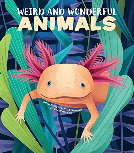Book cover featuring an axolotl and colorful illustrated foliage.