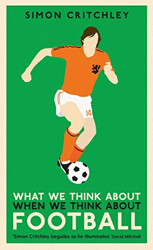 Book cover: orange-clad footballer dribbling a soccer ball on green background.