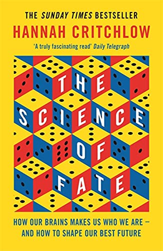Book cover with yellow background and a pattern of red, blue, and yellow dice.