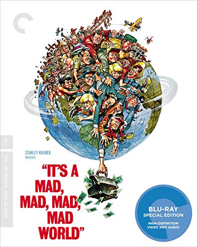It's A Mad Mad Mad Mad World" Criterion Blu-ray cover with cartoon crowd.