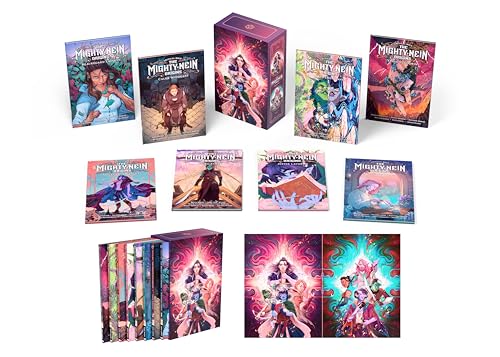 Boxed set of nine illustrated books featuring fantasy characters.