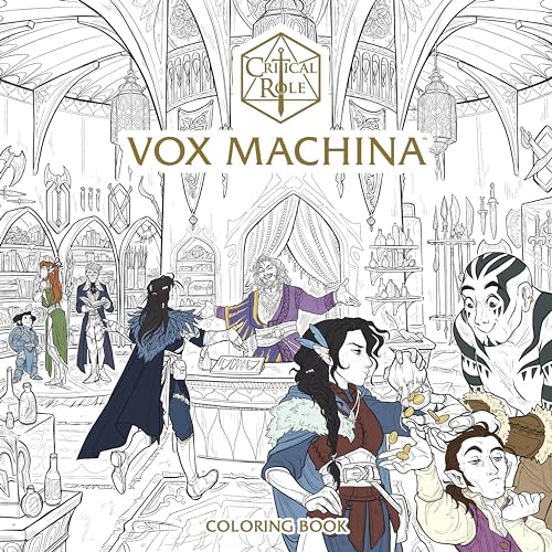 “Critical Role: Vox Machina” coloring book cover with character illustrations.