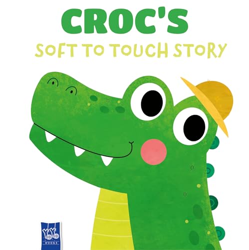 Green cartoon crocodile with a yellow hat, book cover illustration.