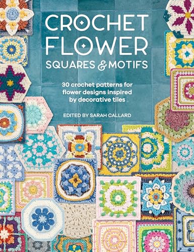 Book cover displaying colorful crocheted flower squares and motifs.