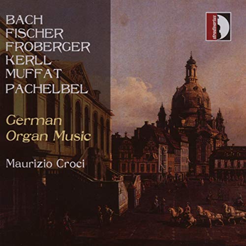 CD cover: Baroque church with text listing composers and “German Organ Music”.