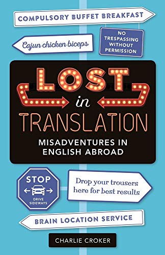 Book cover: "Lost in Translation" with humorous, mismatched signs.