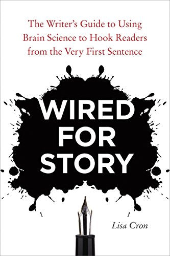 Book cover for Wired for Story with a black inkblot and fountain pen.