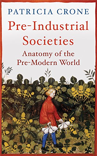 Book cover: "Pre-Industrial Societies" with historical floral and figure illustration.