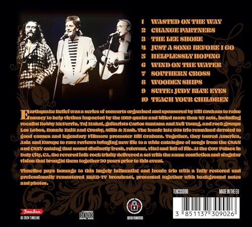 CD back cover featuring Crosby, Stills & Nash and tracklist details.