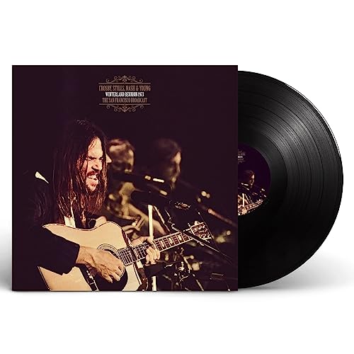Crosby, Stills, Nash & Young vinyl record with a musician on the cover.