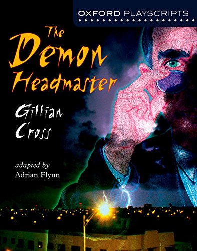 Book cover: "The Demon Headmaster" with a menacing, close-up face.