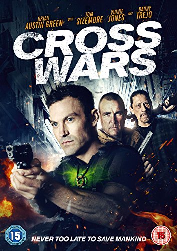 DVD cover for "Cross Wars" featuring three men with guns amidst explosions.