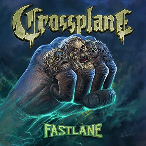Crossplane album cover: four-headed monster with glowing electric energy.