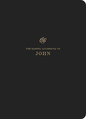 Black book cover with gold text reading The Gospel According to John and ESV logo.