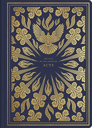 Dark blue journal cover with gold foil design of a dove and rays.