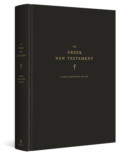 Black hardcover book, “The Greek New Testament” with gold lettering.