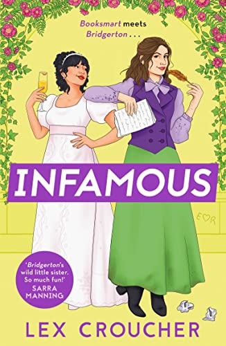 Book cover illustration of two women in period clothing against a yellow floral background.