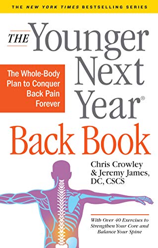 Book cover with title “Younger Next Year Back Book” and spine illustration.