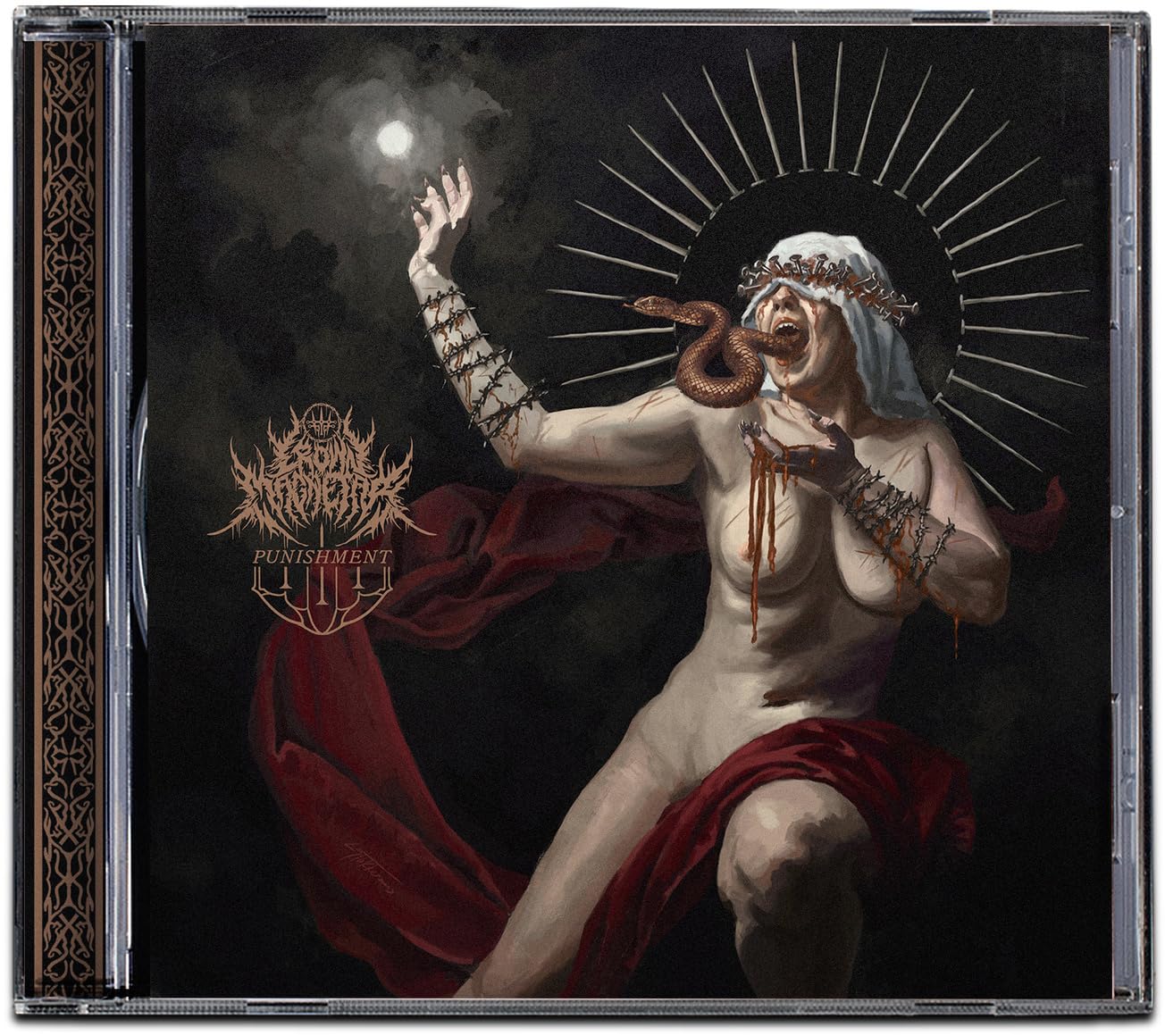CD case for Crown Magnetar’s “Punishment” featuring dark, surrealist artwork.