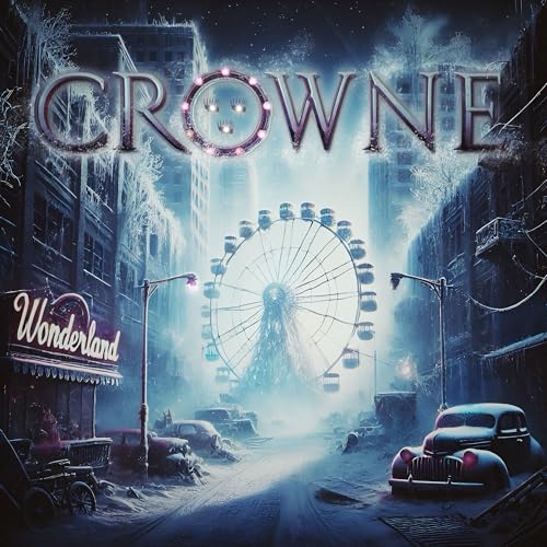 Album cover for Crowne’s “Wonderland” depicts a desolate, snowy city scene.