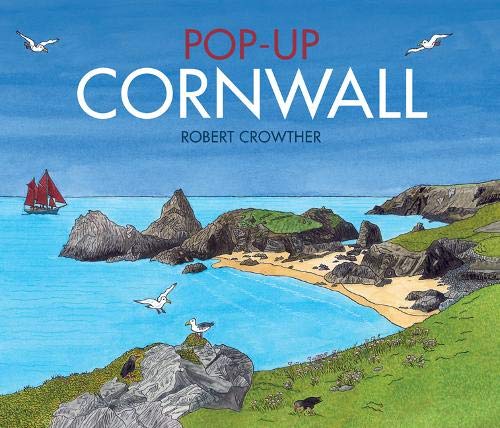 Book cover depicting a coastal landscape of Cornwall with birds and a sailboat.