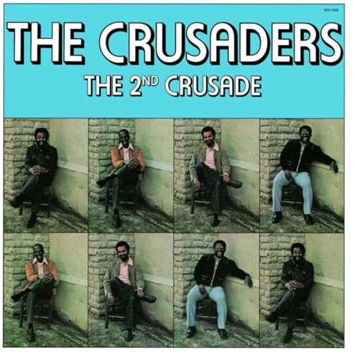 Album cover featuring The Crusaders with eight photos of band members against stone walls.