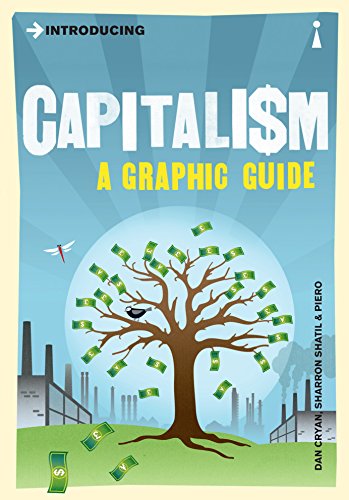 Book cover: "Capitalism: A Graphic Guide" with a money-covered tree illustration.