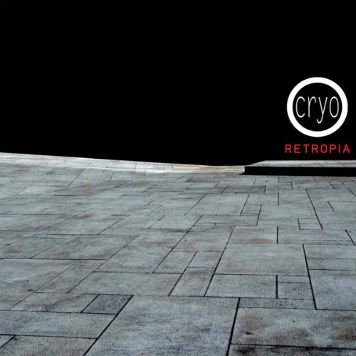 CD cover: black background with white text “cryo RETROPIA” and tiled floor.