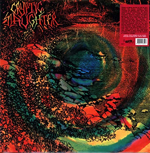 Cryptic Slaughter album cover: swirling, colorful abstract art with band name.